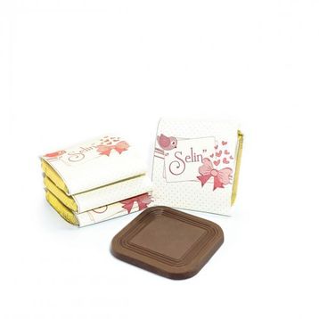 Nin Chocolate Pembe Kuş Kız Bebek Dökme Bebek Çikolatası (80 adet)