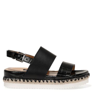 Nine West BROWNI 1FX Siyah Kadın Kalın Tabanlı Sandalet