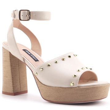 Nine West Caneb 4FX Bej Kadın Topuklu Sandalet