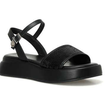 Nine West Welna2 Siyah 4FX Kalın Taban Kadın Sandalet