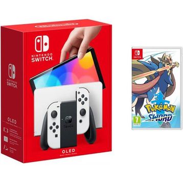 Nintendo Switch OLED Beyaz Oyun Konsolu + Pokemon Sword Oyun