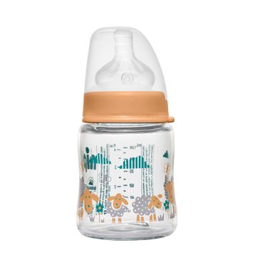 Nip Wide Neck Bottle Sarı Cam Biberon
