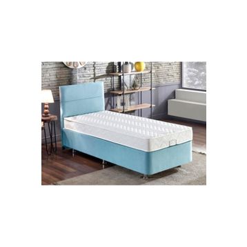 Niron Cozy 100x200 cm Mavi Tek Kişilik Baza Başlık Yatak Seti
