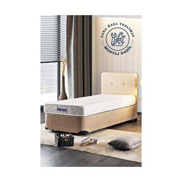 Niron Luna 100x200 cm Tek Kişilik Ortopedik Set Sağlamlaştırılmış Sandıklı Baza