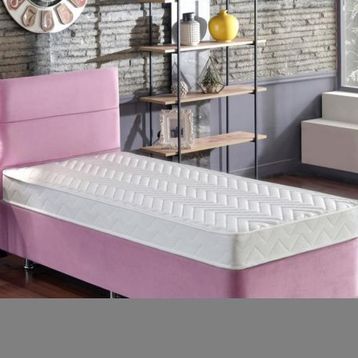 Niron Pinky 100x200 cm Pembe Tek Kişilik Baza Başlık Yatak Seti