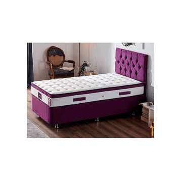 Niron Violet Yatak Seti 100x200 cm Tek Kişilik Yatak Baza Başlık Takımı