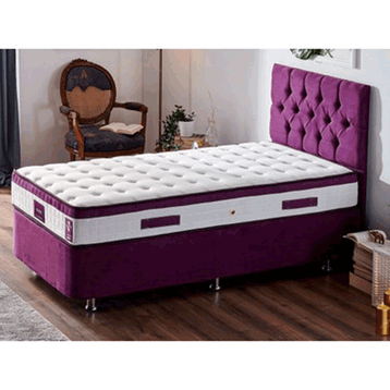 Niron Violet Yatak Seti 80x180 cm Tek Kişilik Yatak Baza Başlık Takımı