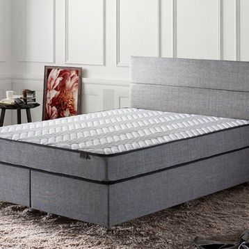 Niron W. Cotton 100x200 cm Tek Kişilik Pedli Yatak Baza Başlık Takımı - Kumaş Baza, Başlık ve Yatak Seti