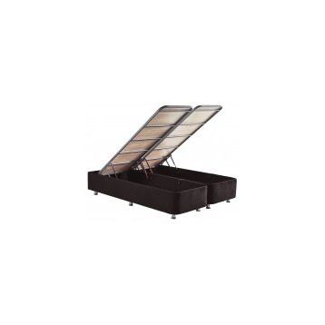 Niron Yatak Ela 140x190 cm Silinebilir Soho Kumaş Çift Kişilik Sandıklı Siyah Kumaş Baza