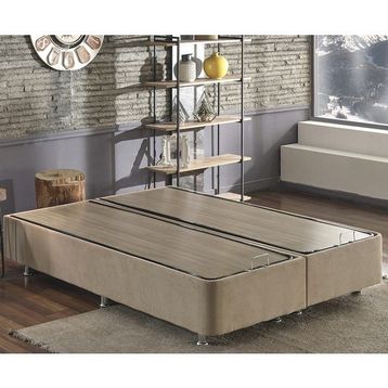 Niron Yatak Ela 180x200 cmÇift Kişilik Sandıklı Sütlü Kahve Kumaş Baza