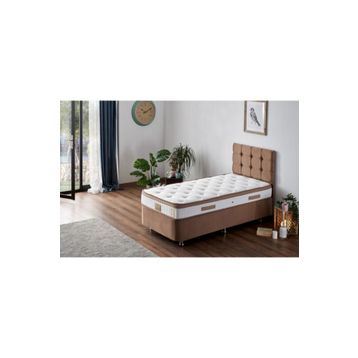 Niron Yatak Latte 90x190 cm Tek Kişilik Baza Başlık Seti