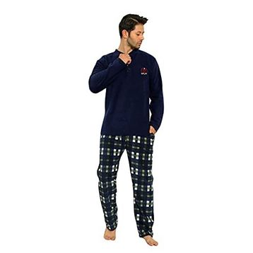 Nisanca Kışlık Polar Sıcak Tutan Lacivert Erkek Pijama Takımı