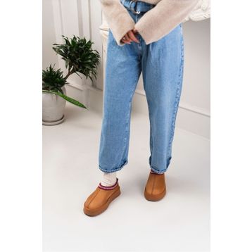 Nişantaşı Shoes Sweet Taba Süet Içi Kürklü Düz Taban Sabo Ev Terliği