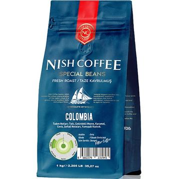 Nish 1 kg Colombia Çekirdek Kahve