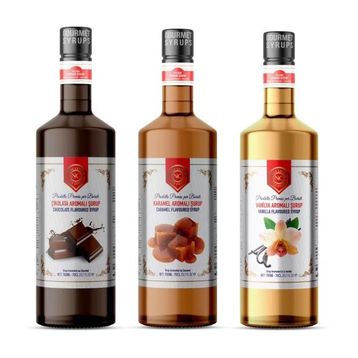 Nish 700 ml Çikolata + 700 ml Karamel + 700 ml Vanilya Aromalı Şurup