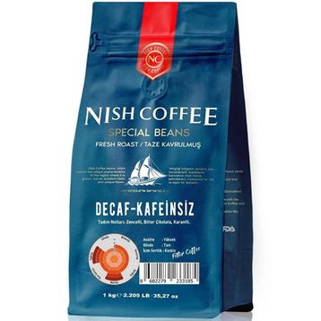 Nish Kahve Decaf Kafeinsiz 1 kg Filtre Kahve