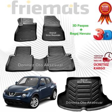 Nissan Juke Siyah 3D Havuzlu Paspas