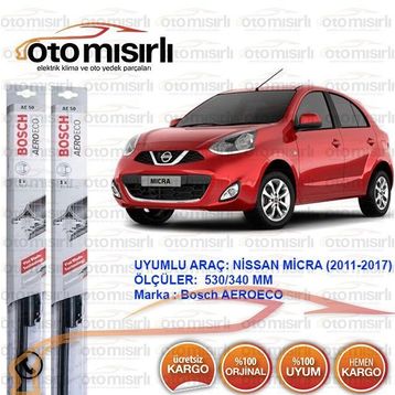 Nissan Micra Bosch Aeroeco 2011-2017 Muz Silecek Takımı