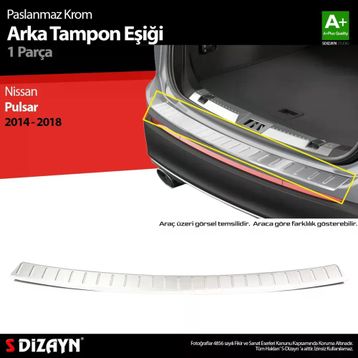 Nissan Pulsar Arka 2014 Krom Tampon Eşiği