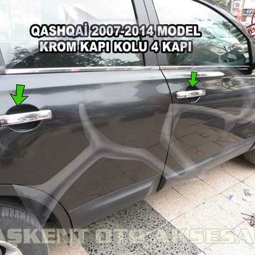 Nissan Qashqai 2007 2014 Paslanmaz Çelik 4 Kapı Krom Kapı Kolu