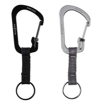 Niteize Slide Lock Key Ring Anahtarlı Siyah Karabina