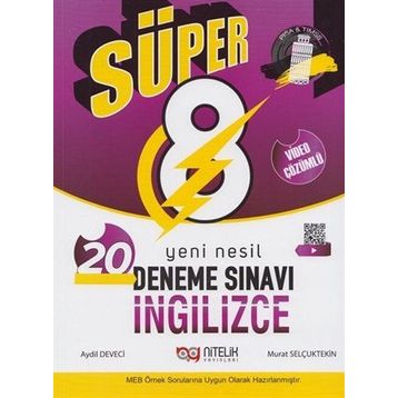 Nitelik Yayınları 8. Sınıf İngilizce Süper Yeni Nesil 20 Deneme Sınavı