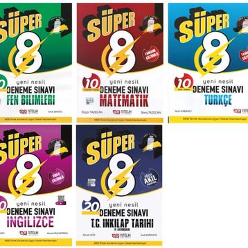 Nitelik Yayınları - 8. Sınıf Süper LGS 5 Branş Deneme Seti 5 Kitap