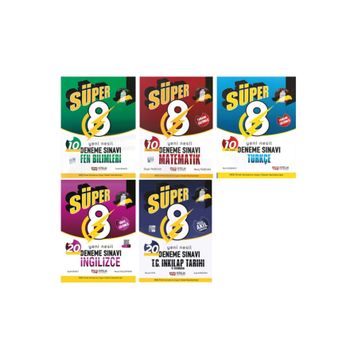 Nitelik Yayınları - 8. Sınıf Süper LGS 5 Branş Deneme Seti 5 Kitap