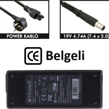 Nivatech BC912 For Hp 19V 4.74A 7.4*5.0 Notebook Adaptör
