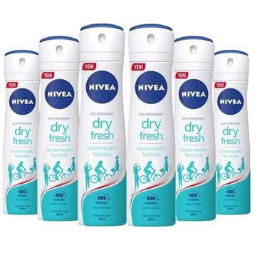 Nivea 150 ml 6'lı Dry Fresh Kadın Sprey Deodorant