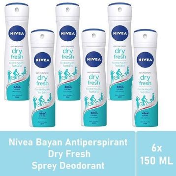 Nivea 150 ml 6'lı Dry Fresh Kadın Sprey Deodorant