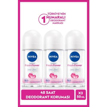 Nivea 3x50 ml Fresh Flower Kadın Deodorant Roll-On