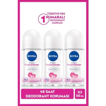 Nivea 3x50 ml Fresh Flower Kadın Deodorant Roll-On