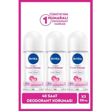 Nivea 3x50 ml Fresh Flower Kadın Deodorant Roll-On