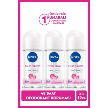 Nivea 3x50 ml Fresh Flower Kadın Deodorant Roll-On