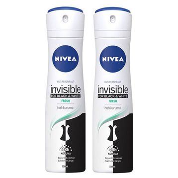 Nivea Black and White 2x150 ml Fresh Invisible Kadın Deodorant