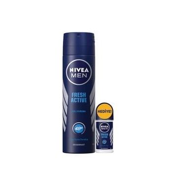 Nivea Black and White Invisible Fresh 150 ml Deodorant ve Fresh Active Mini 25 ml Roll-on