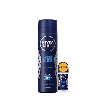 Nivea Black and White Invisible Fresh 150 ml Deodorant ve Fresh Active Mini 25 ml Roll-on