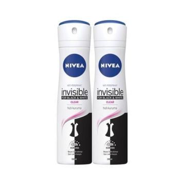 Nivea Black White Clear İnvisible 2x150 ml Deodorant+Banyo Terliği