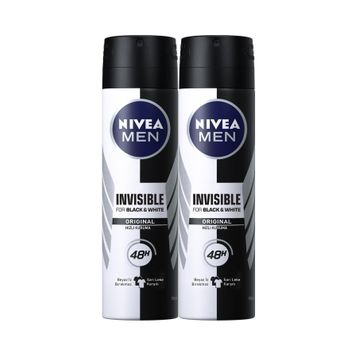 Nivea Black White Clear İnvisible 2x150 ml Deodorant+Banyo Terliği
