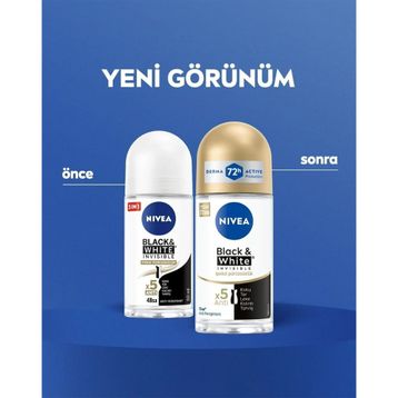 Nivea Black White Invisible İpeksi Pürüssüzlük 50 ml Deodorant Roll-On