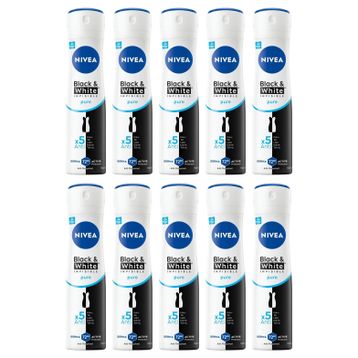 Nivea Black White Invisible Pure 10x150 ml Kadın Deodorant
