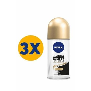 Nivea Black White İpeksi Pürüzsüzlük 3x50 ML Kadın Roll-On