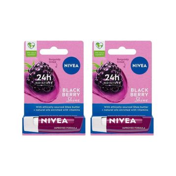 Nivea Blackberry Shine 4.8 gr 2 Adet Böğürtlen Dudak Bakım Kremi
