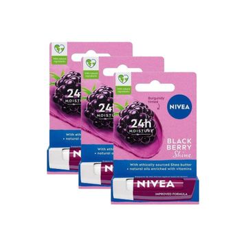 Nivea Blackberry Shine 4.8 gr 3 Adet Böğürtlen Dudak Bakım Kremi