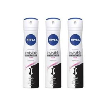 Nıvea Black&White Clear 3x150 ml Kadın Deodorant