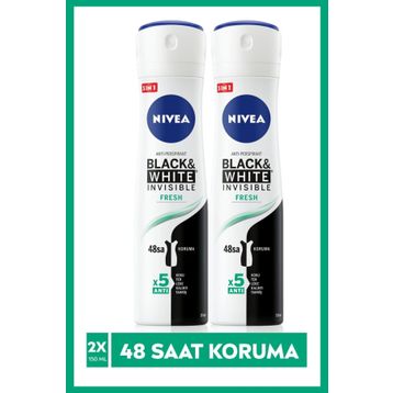 Nivea Black&White Invisible 2x150 ml Kadın Deodorant