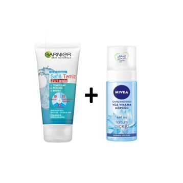 Nivea Canlandırıcı 150 ml Lotus Çiçeği Özlü ve 150 ml Badem Yağı Özlü Yüz Yıkama Köpüğü