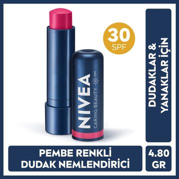 Nivea Caring Beauty Pembe SPF30 4.8 gr Renkli Dudak Bakım Kremi ve Yanak Balmı