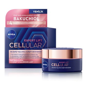 Nivea Cellular Expert Lift Doğal Retinol 50 ml Alternatifi Saf Bakuchiol ve Hyaluronik Asit İçeren Gece Kremi